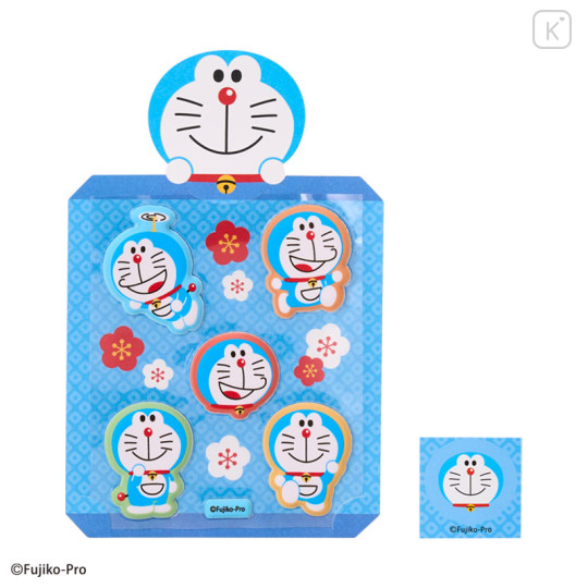 Japan Sanrio Original Mini Envelope with Puffy Sticker - Doraemon : New Year Plum Blossom - 1