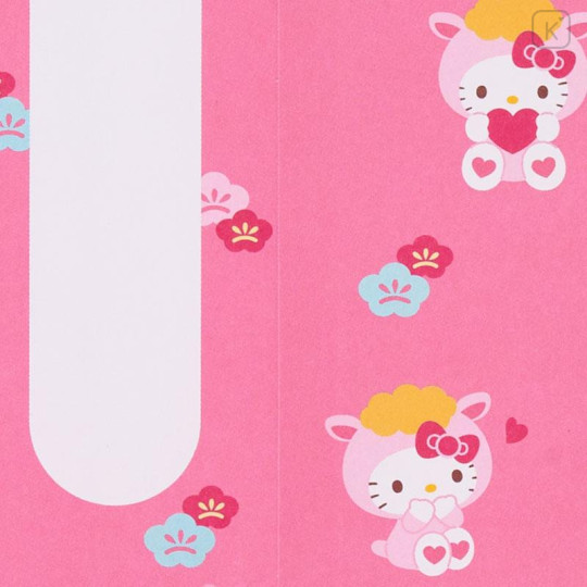 Japan Sanrio Original Decorative Envelope (L) Set - Hello Kitty : Gold Embossed Year of Sheep Pink - 4