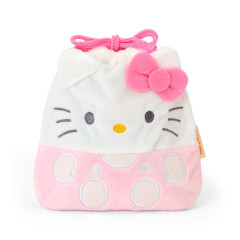 Japan Sanrio Original Character-Shaped Drawstring Bag with Snack - Hello Kitty : Pink
