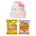 Japan Sanrio Original Character-Shaped Drawstring Bag with Snack - Hello Kitty : Pink - 3