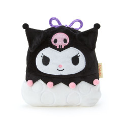 Japan Sanrio Original Character-Shaped Drawstring Bag with Snack - Kuromi : Face