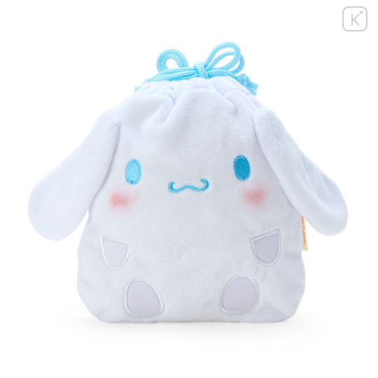 Japan Sanrio Original Character-Shaped Drawstring Bag with Snack - Cinnamoroll : Face - 1