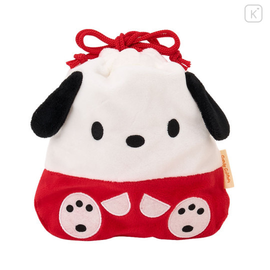 Japan Sanrio Original Character-Shaped Drawstring Bag with Snack - Pochacco - 1