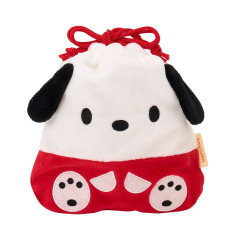 Japan Sanrio Original Character-Shaped Drawstring Bag with Snack - Pochacco