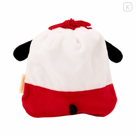 Japan Sanrio Original Character-Shaped Drawstring Bag with Snack - Pochacco - 2