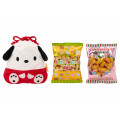 Japan Sanrio Original Character-Shaped Drawstring Bag with Snack - Pochacco - 3