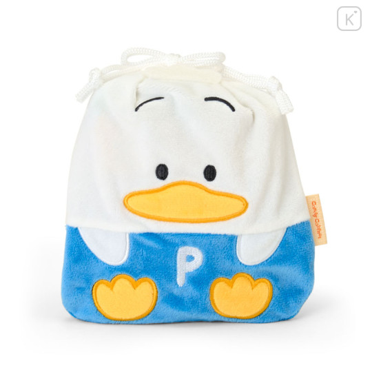 Japan Sanrio Original Character-Shaped Drawstring Bag with Snack - Pekkle : Face - 1