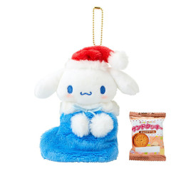 Japan Sanrio Original Mascot Holder - Cinnamoroll : Christmas Stocking Boot & Cookie 2027