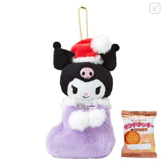 Japan Sanrio Original Mascot Holder - Kuromi : Christmas Stocking Boot & Cookie 2027 - 1