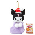 Japan Sanrio Original Mascot Holder - Kuromi : Christmas Stocking Boot & Cookie 2027 - 1