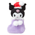 Japan Sanrio Original Mascot Holder - Kuromi : Christmas Stocking Boot & Cookie 2027 - 2