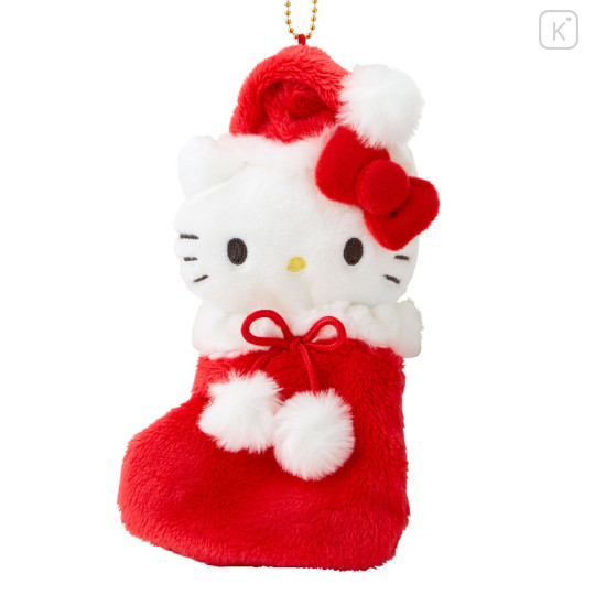 Japan Sanrio Original Mascot Holder - Hello Kitty : Christmas Stocking Boot & Cookie 2027 - 2