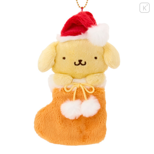 Japan Sanrio Original Mascot Holder - Pompompurin : Christmas Stocking Boot & Cookie 2027 - 2