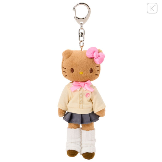 Japan Sanrio Original Mascot Holder - Hello Kitty : Sanrio Closet Collection Kogal Gogo Gal School Uniform Tan Style Up Cream - 1