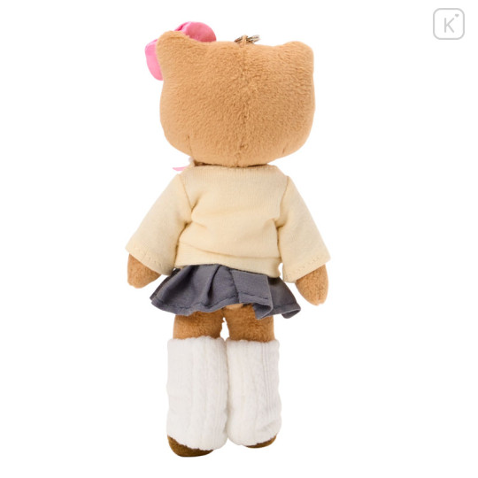Japan Sanrio Original Mascot Holder - Hello Kitty : Sanrio Closet Collection Kogal Gogo Gal School Uniform Tan Style Up Cream - 3