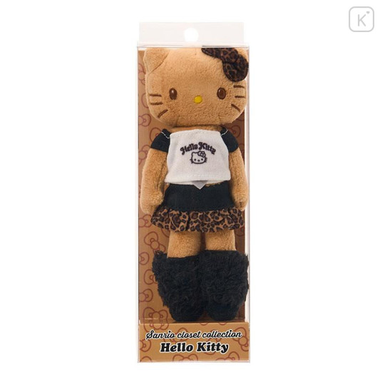 Japan Sanrio Original Mascot Holder - Hello Kitty : Sanrio Closet Collection Kogal Gogo Gal Tan Style Up Leopard Outfit - 4