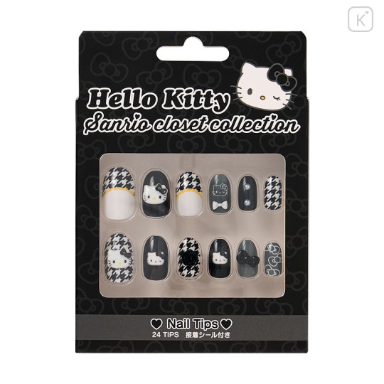 Japan Sanrio Original Nail Tips - Hello Kitty : Sanrio Closet Collection Monotone - 1