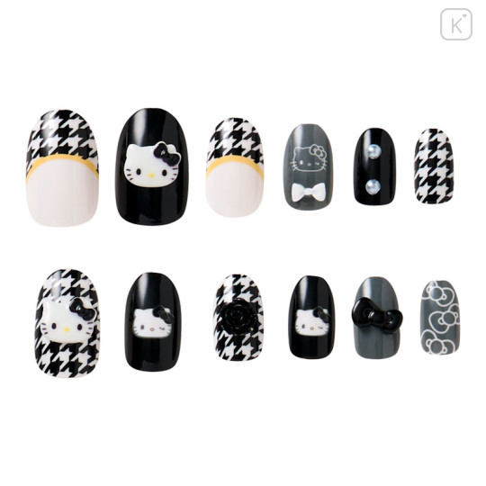 Japan Sanrio Original Nail Tips - Hello Kitty : Sanrio Closet Collection Monotone - 3