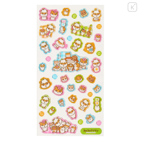 Japan Sanrio Puffy Glossy Sticker - Corocorokuririn : Pink - 2