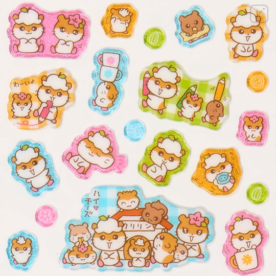 Japan Sanrio Puffy Glossy Sticker - Corocorokuririn : Pink - 3