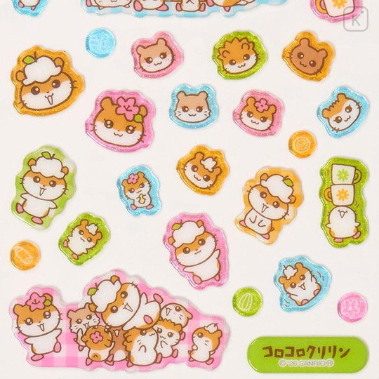 Japan Sanrio Puffy Glossy Sticker - Corocorokuririn : Pink - 4
