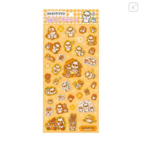 Japan Sanrio Puffy Glossy Sticker - Corocorokuririn : Orange - 1
