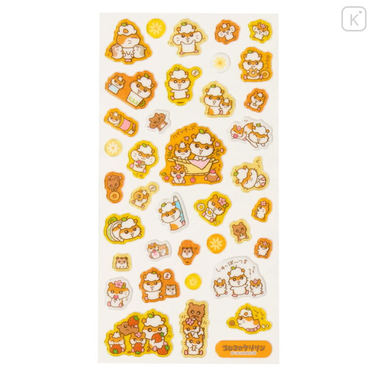 Japan Sanrio Puffy Glossy Sticker - Corocorokuririn : Orange - 2