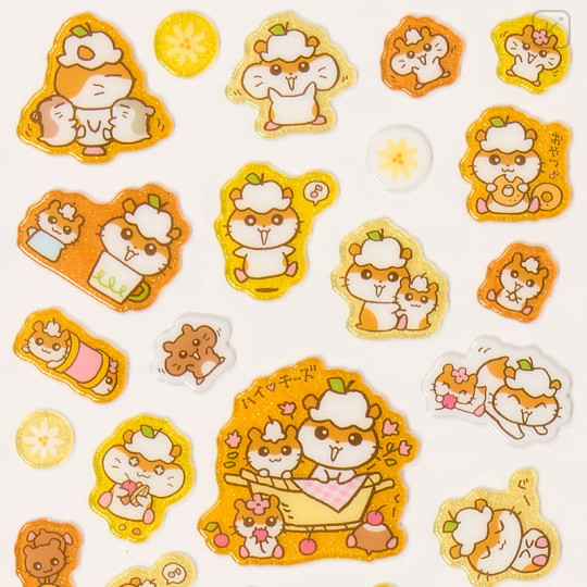 Japan Sanrio Puffy Glossy Sticker - Corocorokuririn : Orange - 3