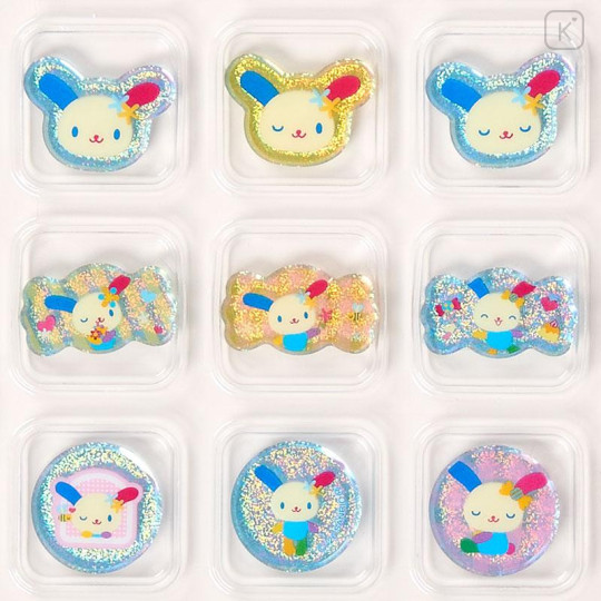 Japan Sanrio Crystal Sticker - Usahana : Blue - 4