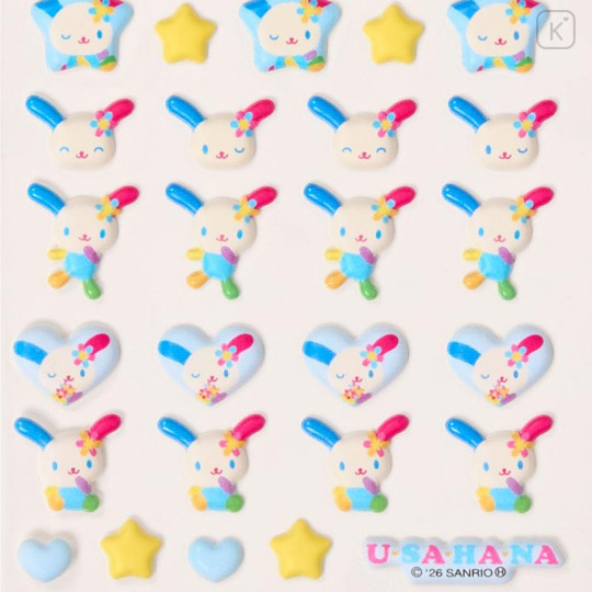 Japan Sanrio Petit Marshmallow Sticker - Usahana : Blue - 4