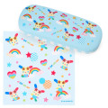 Japan Sanrio Glasses Case with Cleaning Cloth - Usahana : Blue - 1