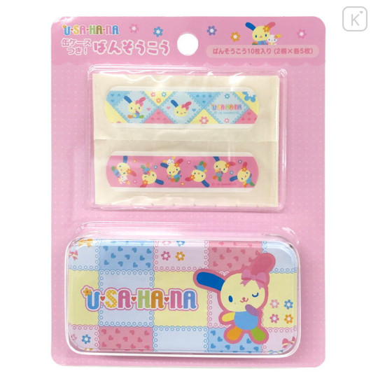 Japan Sanrio Original Bandages with Tin Case - Usahana : Pink - 1