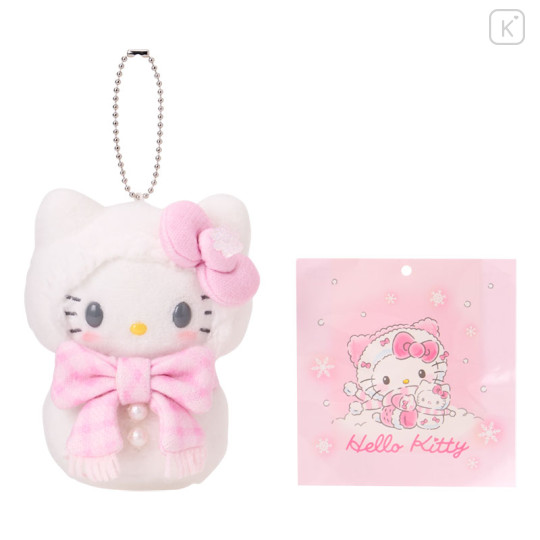 Japan Sanrio Original Mascot Holder with Ramune - Hello Kitty : Snowman - 1