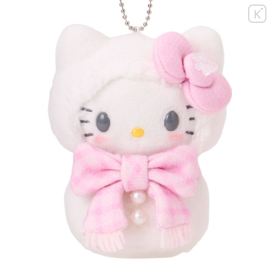 Japan Sanrio Original Mascot Holder with Ramune - Hello Kitty : Snowman - 2