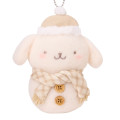 Japan Sanrio Original Mascot Holder with Ramune - Pompompurin : Snowman - 2