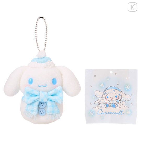 Japan Sanrio Original Mascot Holder with Ramune - Cinnamoroll : Snowman - 1
