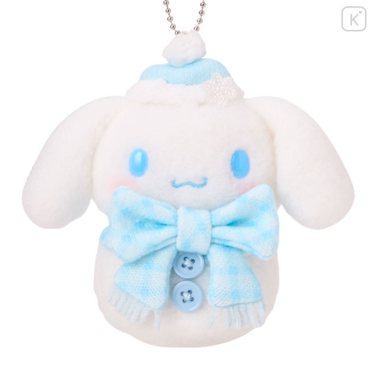 Japan Sanrio Original Mascot Holder with Ramune - Cinnamoroll : Snowman - 2