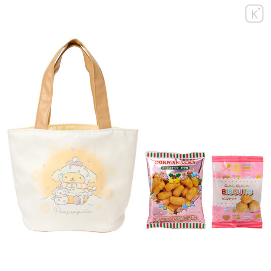 Japan Sanrio Original Tote Bag with Sweets - Pompompurin : Snowman - 3