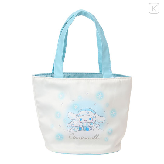 Japan Sanrio Original Tote Bag with Sweets - Cinnamoroll : Snowman - 1
