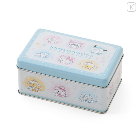 Japan Sanrio Original Tin Case with Biscuits - Snowman - 1