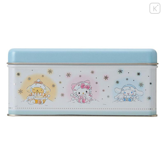 Japan Sanrio Original Tin Case with Biscuits - Snowman - 4