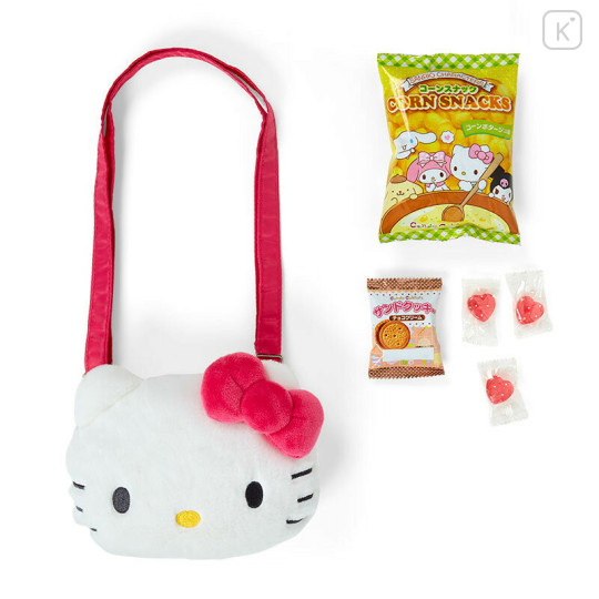 Japan Sanrio Original Kids Face-Shaped Shoulder Bag with Candy - Hello Kitty - 1