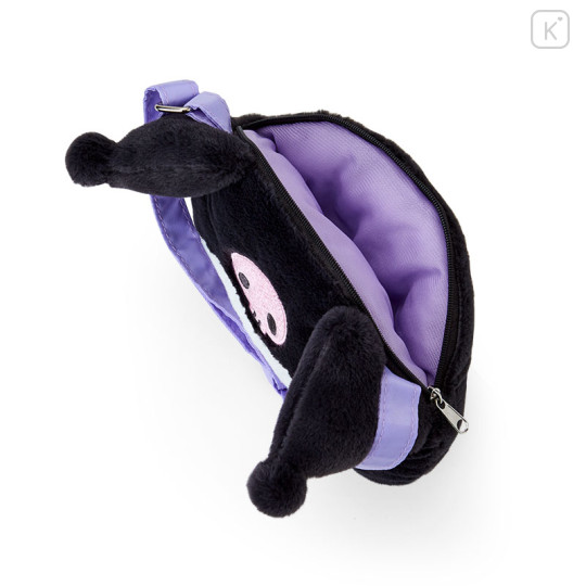 Japan Sanrio Original Kids Face-Shaped Shoulder Bag with Candy - Kuromi - 3