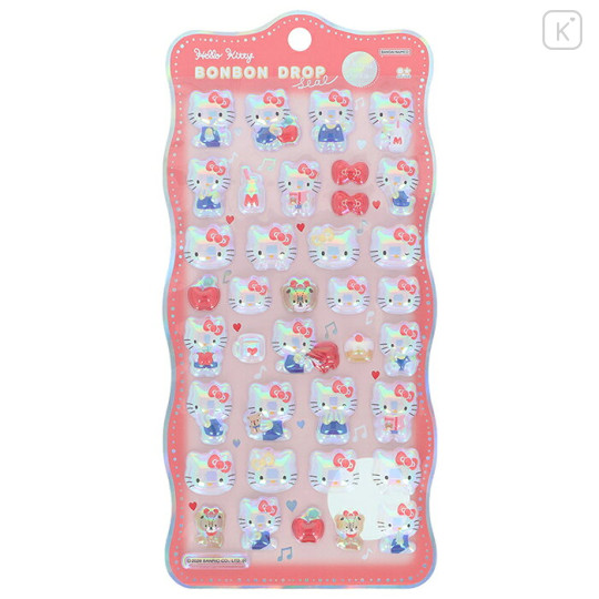Japan Sanrio Bonbon Drop Seal 3D Sticker - Hello Kitty : Churukira Red - 1