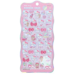 Japan Sanrio Bonbon Drop Seal 3D Sticker - Hello Kitty : Churukira Pink
