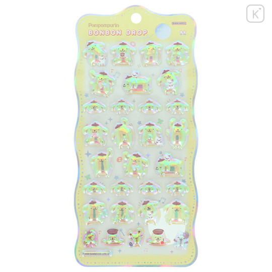 Japan Sanrio Bonbon Drop Seal 3D Sticker - Pompompurin : Churukira - 1