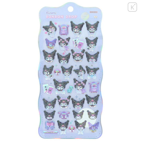 Japan Sanrio Bonbon Drop Seal 3D Sticker - Kuromi : Churukira - 1