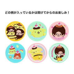 Japan Monchhichi × Sanrio Secret Embroidery Can Badge - Monchhichi-kun & Pompompurin : Blind Box
