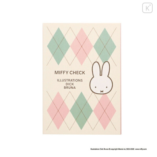 Japan Miffy Flip Memo - Miffy : Miffy Check White - 1