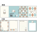 Japan Miffy Flip Memo - Miffy : Miffy Check Blue - 2